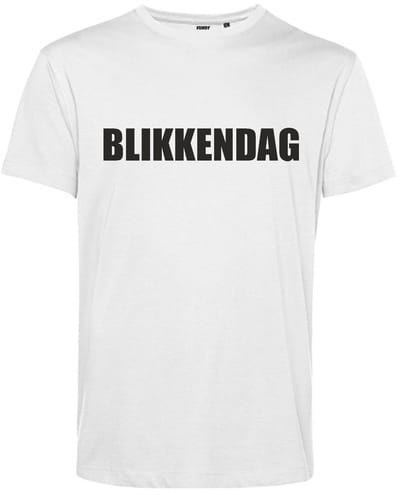 T-shirt Blikkendag | Carnavalskleding | Foute Party | Wit | maat XS