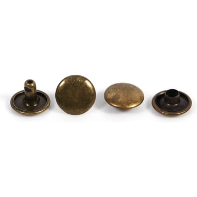Lot de 100 rivets à double capuchon 8 x 10 mm pour réparation de cuir, clous, décoration (argent) brown
