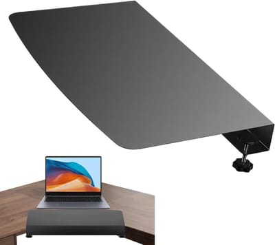 Bureau Verlengstuk - Hoek Bureau - Werkruimte Optimalisatie - Stevig Stalen Ontwerp - 17 x 10 Inch - Zwart