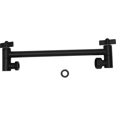 Bras d'extension pour pommeau de douche pour pommeau de douche à effet pluie et pommeau de douche à main, rallonge de bras de douche, hauteur et angle réglables noir