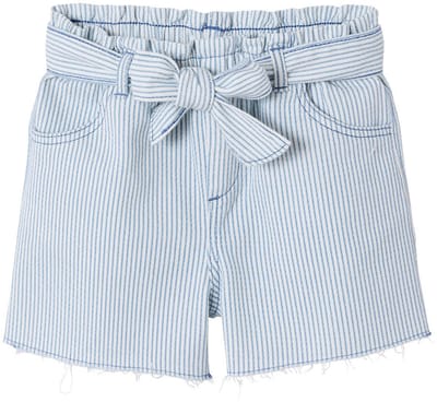 Vertbaudet Short voor meisjes van twill met riem om te knopen