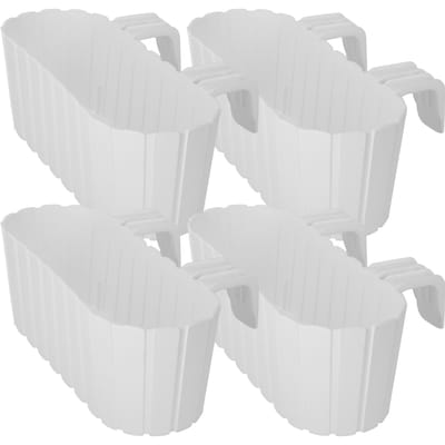 Kotarbau - Ovale Balkon Bloembak - 400mm - Wit - Rustiek - Set van 4