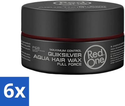 Red One - Haarwax - Quicksilver - Aqua Hair Wax - Voor Sterke Hold & Glans - 150 ml - Voordeelverpakking - 6 stuks