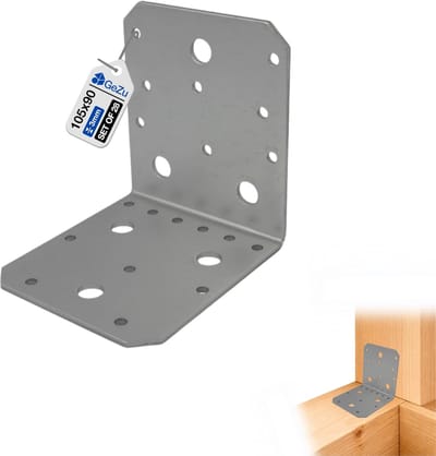 Hoekverbinder Gegalvaniseerd - Houtverbinder L-beugel - Houtconstructie Bouw - Set van 28 Stuks - 105 x 105 x 90 mm