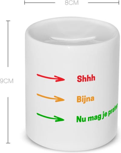 Akyol - shhh, bijna, nu mag je praten Spaarpot - Quotes - mensen die houden van quotes - grappige tekst - quotes - verjaardag - cadeau - kado - geschenk - 350 ML inhoud