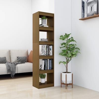 vidaXL - Boekenkast - / - kamerscherm - 40x30x167,5 - cm - grenenhout - honingbruin