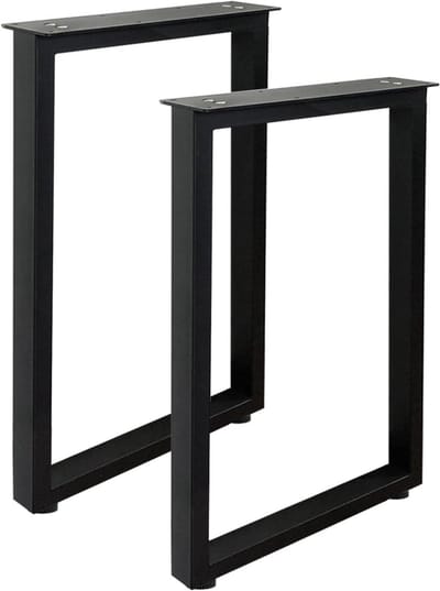 Metalen Tafelpoten Rechthoekig Zwart 70 cm - Heavy Duty Industriële Set van 2 voor Eettafel of Bureau