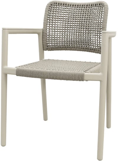 Moretti rope stapelbare dining tuinstoel - Mokka
