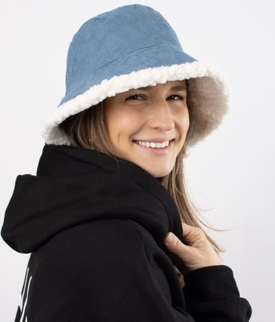 Teddy Bucket Hat | eindbaas - Teddy Bucket Hat | | Kleur Denim