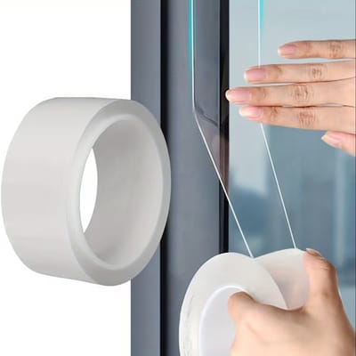 2 Rollen Raam Afdichtingstape Transparant – Winddichte Tape voor Ramen & Deuren – Zelfklevende Tochtstrip – Waterdicht & Warmte-Isolerend – Laat Geen Resten Achter – 30 mm x 3 m