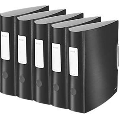 LEITZ® ordner Active Style, A4, rugbreedte 82 mm, 5 stuks, satijnzwart