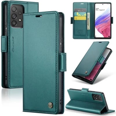 CaseMe Wallet Case met RFID Bescherming en Magneetsluiting voor Galaxy A53 5G _ Groen