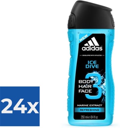 Adidas - Ice Dive - 250 ml - Douchegel - Voordeelverpakking 24 stuks