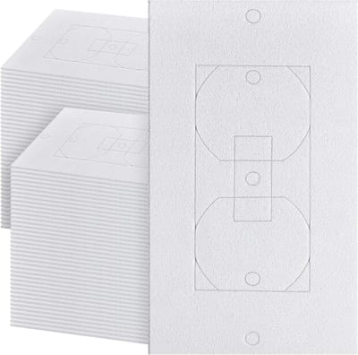 Isolatieplaat Afdichtingen - Muurplaat Dichtingen - Elektrische Aansluitingen - Set van 100 stuks - 6.4x10.2 cm - Wit