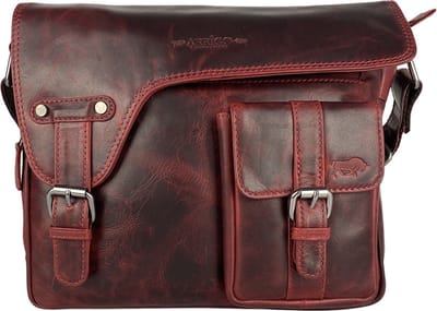 Schoudertassen Vrouw – Damestas Messenger Bag Crossbody Tas Dames - Leer – Rood