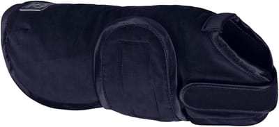 Hondenjas Corduroy - Honden winterjas - Hond warm houden - Verstelbare sluitingen - 75 cm - Donkerblauw