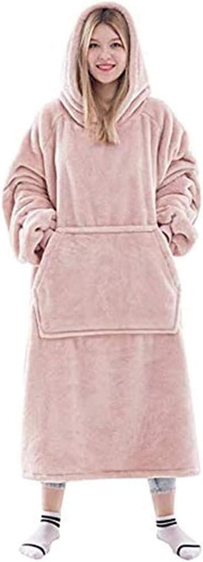 Oversized Deken Hoodie voor Volwassenen - Warme, Zachte Draagbare Sherpa Fleece Sweater