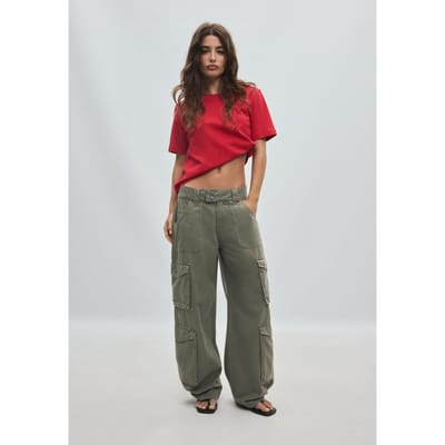 Stradivarius Straight cargobroek  Kaki 34