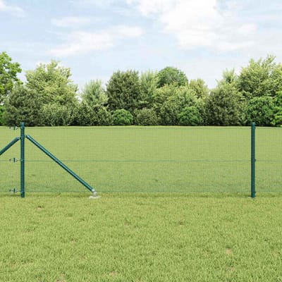 vidaXL - gelast - draadhek - met - grondpennen - 100 - x - 0,8 - m - PVC-gecoate - Staal