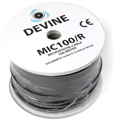 Devine MIC100/R audiokabel, 2x 0.226 mm², ø 6 mm, 100 m