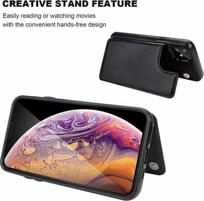 ShieldCase Hoesje geschikt voor Apple iPhone 12 Mini wallet case - 5.4 inch - zwart - Stijlvolle Portemonnee Hoesje - Duurzaam Telefoonhoesje - Premium Bescherming