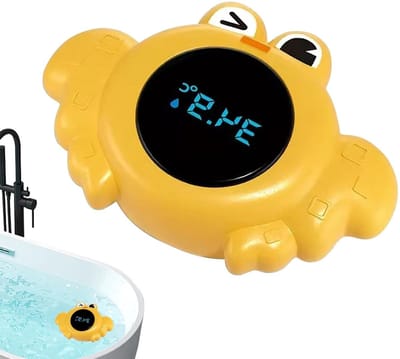 Badthermometer Kind - Watermeter Baby - Veilig Baden - Dierenontwerp - 12 cm - Krab-geel