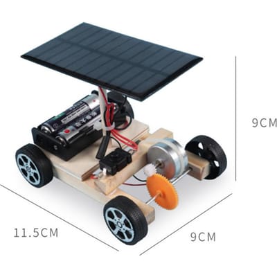 Doe-het-zelf Zonne-Elektrisch Voertuig Wetenschap Onderwijs Tool Montage Puzzel STEM Onderwijs Model Creatieve Uitvinding Leerling Onderwijs black