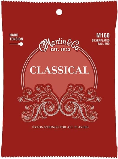snarenset klassieke gitaar - M160 - silver wound & clear nylon medium tension ball end
