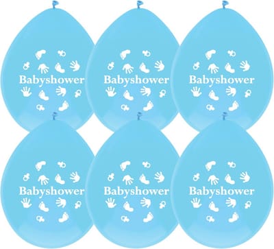 Haza Original Ballonnen Babyshower Jongen Blauw 30 Cm 6 Stuks