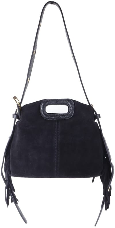 Giuliano Lederen Suede Schoudertas Ziva - Zwart