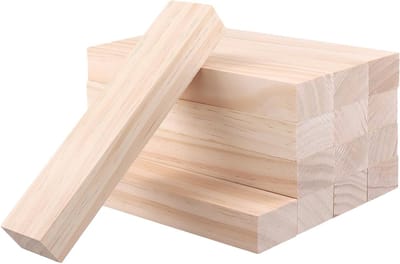 14-delige set blanke houten blokken 30 x 4 x 2,5 cm, onbewerkt rechthoekig hout voor knutselen en schilderen, ideaal voor DIY-projecten