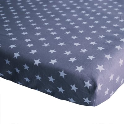 BINK Bedding Hoeslaken Stars Grijs Ledikant 60 x 120 cm