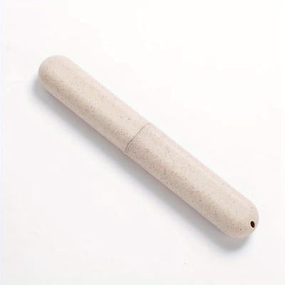 Tandenborstel koker - Reiskoker - Tandenborstel case - Borstel bakje - Reishouder - Met luchtgaatje - Kunststof - Beige/grijs - Jonyx