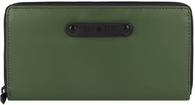 Greenburry Upcycled Tarpaulin Portemonnee 19 cm - Dames - Horizontaal - olive