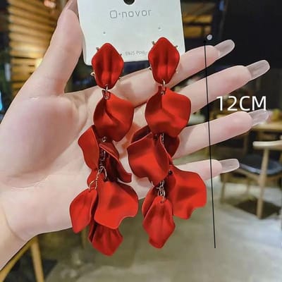 Grote Hart Vierkant Waterdruppel Bloemblaadje Strik Knoop Hanger Oorbellen voor Vrouwen Geometrisch Metaal Emaille Lus Sieraden oorbellen red