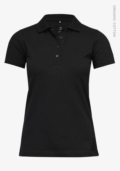 Harvard Classic Women - Black Stretch deluxe polo | Maat M Zwart