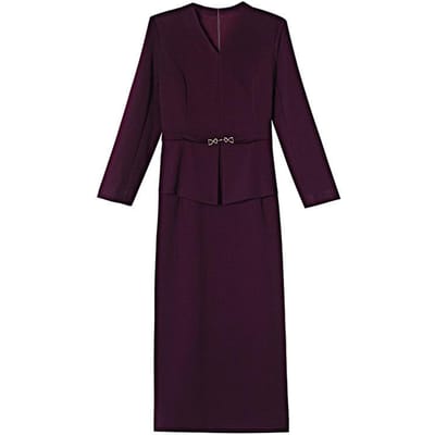 Koreaanse Jurk met Lange Mouwen Nieuwe Stijl, Leeftijdsverlagend Taille-slankmakend Fake Tweedelig Rok voor Dames 4XL black
