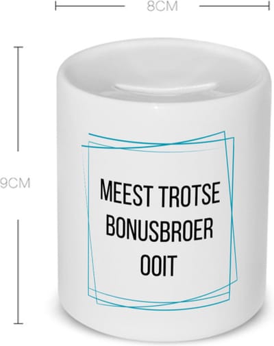 Akyol - meest trotse bonusbroer ooit Spaarpot - Broer - trotse bonusbroer - verjaardagscadeau - verjaardag - cadeau - cadeautje voor broer - broer artikelen - kado - geschenk - gift - 350 ML inhoud