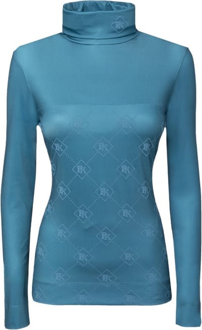 PK International Sportswear - Performance Shirt - Technisch Shirt - Meryl - Sneldrogend - Hoge kraag - Odin - Ocean - Lichtblauw - 158
