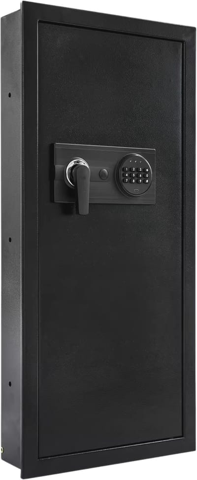 Kluis – Voor Thuiskantoor – Wandgemonteerde Stalen Beveiligingsbox met Digitale Kluis en Wachtwoordsleutel – Antidiefstalalarm, Hoge Sterkte, 37x10x80 cm