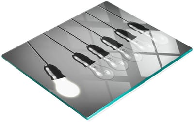 Multifunctionele decoratieve keukenplank van gehard staal met zes lampjes, 60x52 cm