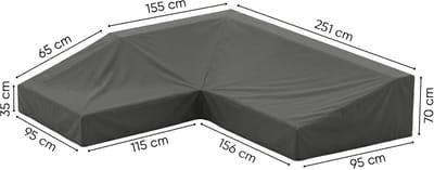 L-vormige loungesethoes 210x251x70x95 cm. - Links (Savannah)