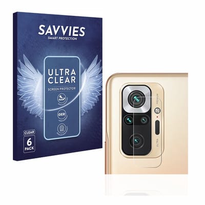 Savvies - Screenprotector voor Xiaomi Redmi Note 10 Pro Max (ALLEEN Camera Lens) - Folie Beschermfolie transparant 6 Stuks