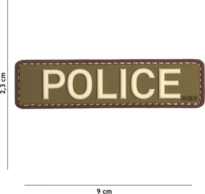 101 Inc Embleem 3D Pvc Police Groen  Bruin   18039