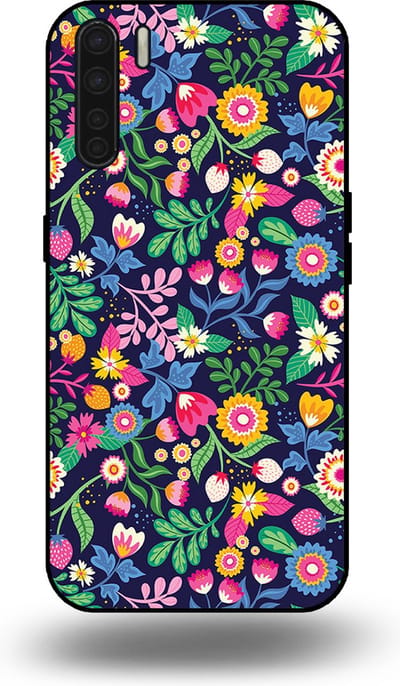 Smartphonica Telefoonhoesje geschikt voor OPPO A91 met bloemen opdruk - TPU backcover case flower design geschikt voor Oppo A91