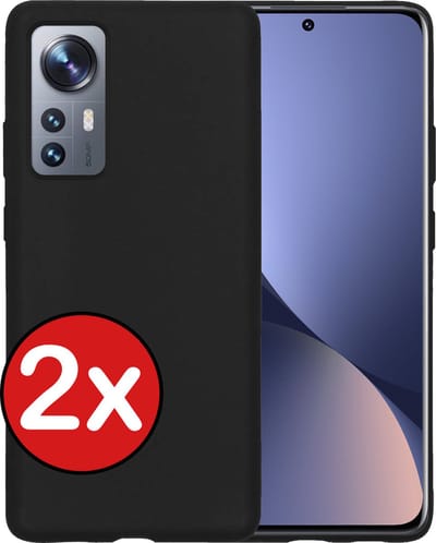 Hoesje - 2 Stuks - Geschikt voor Xiaomi 12X - Sterk & Shockproof - Telefoonhoes - Back Cover - Case Siliconen - Telefoon Hoes - Zwart
