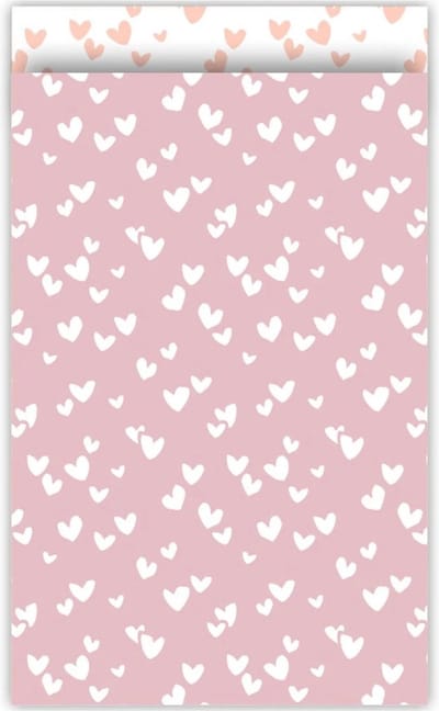 Papieren Inpakzakjes Cadeauzakjes | 10 stuks | Roze Hartjes | 12 x 19 cm