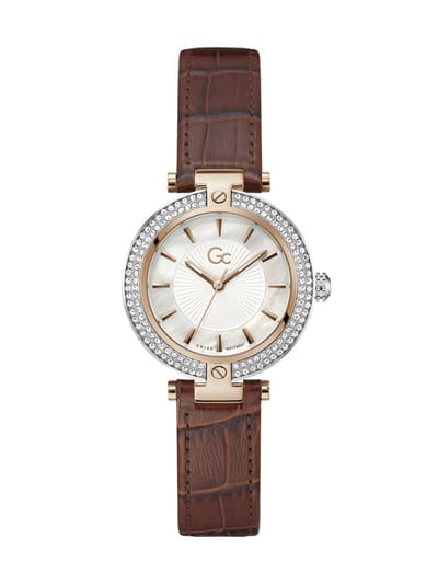 Gc Gc Vogue Quartz Day & Date Bruin Case: 100% Stainless Steel | Armband: 100% Leather 32 Z22004L1MF