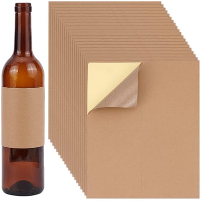 Allecto - Zelfklevende Wijnflesetiketten - Aangepaste Wijntjesstickers - Bruin en Wit - Labelstickers voor Bruiloft - Geschikt voor Verloving en Ju...
