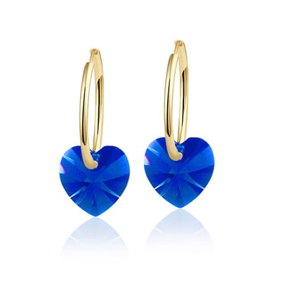 Montebello Oorbellen Claire HG84 - Swarovski Hart - 925 Zilver Verguld - Ø10mm - 20mm